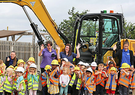 Nursery Children Get to Play with a Real Life Digger